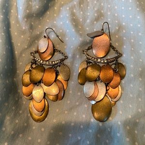 Copper / brass statement earrings
